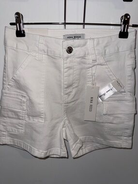 Rina Rossi White Women's Cargo Shorts with Utility Pockets